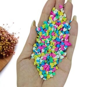 APLIQUE MINI CORAÇÕES COLORIDOS EM FIMO 5MM PCT C/ 10G