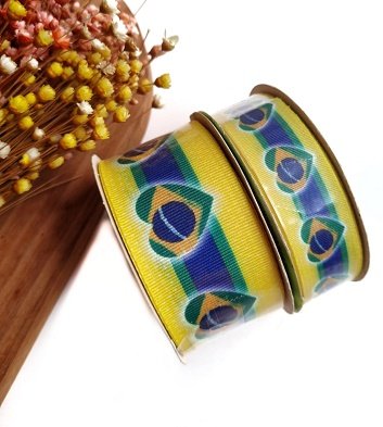 FITA ART FITAS COPA 06 CORAÇÃO BANDEIRA BRASILEIRA C/ 10 METROS