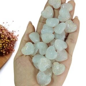 APLIQUE EM RESINA CORAÇÃO BRANCO 2CM C/ 2 UND