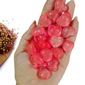 APLIQUE EM RESINA CORAÇÃO ROSA 2CM C/ 2 UND