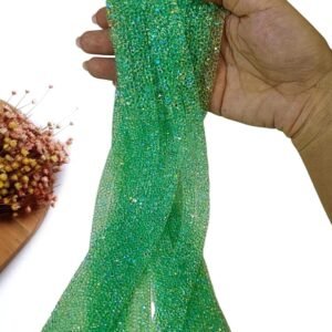 MICRO MANTA STRASS VERDE CANDY 2 FILEIRAS 1X40CM UND