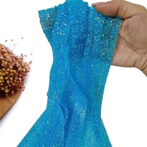 MICRO MANTA STRASS AZUL CANDY 2 FILEIRAS 1X40CM UND