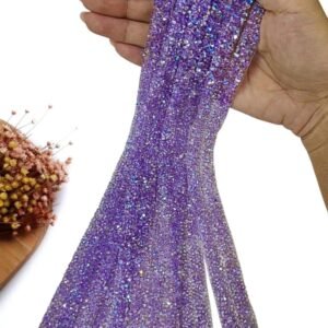 MICRO MANTA STRASS LILAS CANDY 2 FILEIRAS 1X40CM UND