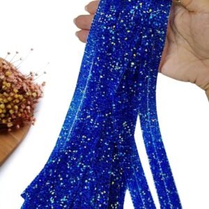 MICRO MANTA STRASS AZUL BIC 2 FILEIRAS 1X40CM UND