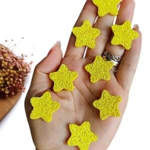 APLIQUE LONITA ESTRELA AMARELO NEON 2,5CM C/ 2 UND