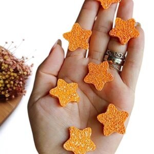 APLIQUE LONITA ESTRELA LARANJA NEON 2,5CM C/ 2 UND