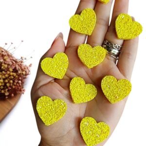 APLIQUE LONITA CORAÇÃO AMARELO NEON 2,5CM C/ 2 UND