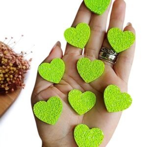 APLIQUE LONITA CORAÇÃO VERDE NEON 2,5CM C/ 2 UND