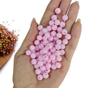 BOLA LEITOSA 8MM ROSA CLARO C/ 20G