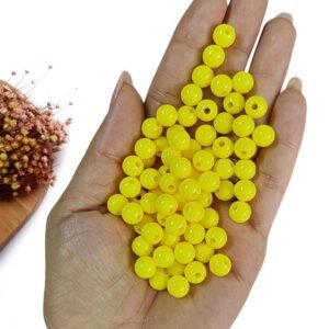 BOLA LEITOSA 8MM AMARELO BEBÊ C/ 20G