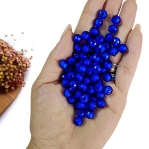 PÉROLA TRANSPARENTE 8MM AZUL BIC TEXTURIZADA C/ 20G