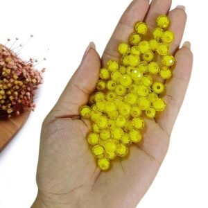 PÉROLA TRANSPARENTE 8MM AMARELA TEXTURIZADA C/ 20G