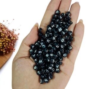 ENTREMEIO REDONDO PRETO 6MM LETRAS BRANCAS C/ 20G