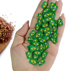APLIQUE EMBORRACHADO COPA BANDEIRA DO BRASIL P (0,8X1,2) CM C/ 10 UND