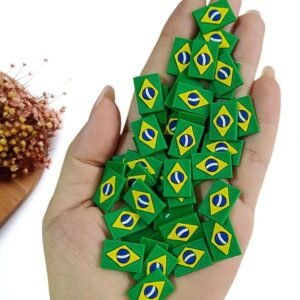 APLIQUE EMBORRACHADO COPA BANDEIRA DO BRASIL M (1,1X1,6) CM C/ 10 UND