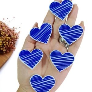 CORAÇÃO EMBORRACHADO 3,7CM COPA LISTRAS AZUL BIC C/ 2 UND