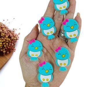 APLIQUE EMBORRACHADO PASSARO VERDE 4 CM C/ 2 UND