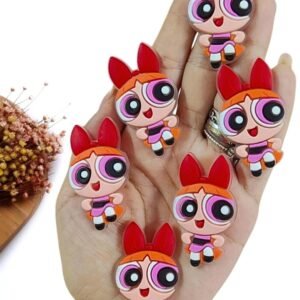 APLIQUE EMBORRACHADO MENINA SUPER PODERORA FLORZINHA 4,8 CM C/ 2 UND