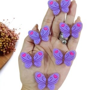 APLIQUE EMBORRACHADO BORBOLETA LILAS 3,5 CM C/ 2 UND