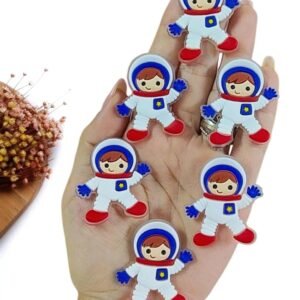 APLIQUE EMBORRACHADO MENINO ASTRONAUTA AZUL 4,2 CM C/ 2 UND