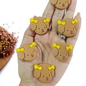 APLIQUE EMBORRACHADO BOBBIE GOODS CACHORRINHA C/ LAÇO 3,2 CM C/ 2 UND