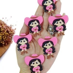 APLIQUE EMBORRACHADO BOIADEIRA ROSA 4,5 CM C/ 2 UND