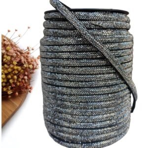 MEIA CANA DE STRASS 6MM PRETA - METRO