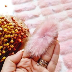 POMPOM ACHATADO LARGO ROSA 6,5 CM C/ 2 UND