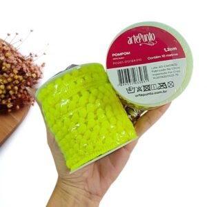 FITA POMPOM 1,2CM AMARELO NEON - METRO