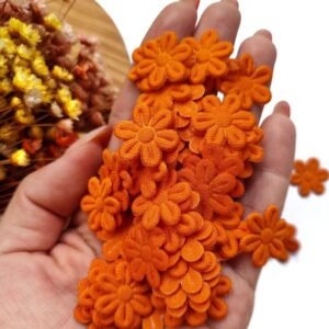 FLOR PRENSADA LARANJA MÉDIO C/ 50 UND