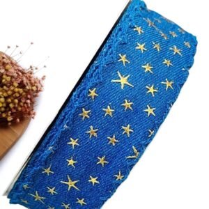 FITA JEANS AZUL ESCURO C/ ESTRELAS EM ALTO RELEVO E BORDA DE CROCÊ - METRO
