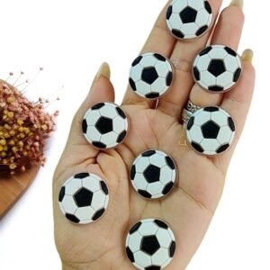 APLIQUE EMBORRACHADO BOLA MÉDIA PRETA/BRANCA 2,5CM C/ 2 UND