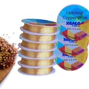FIO CABELO DE ANJO DOURADO 0,4MM COPPER WIRE C/ 8 METROS