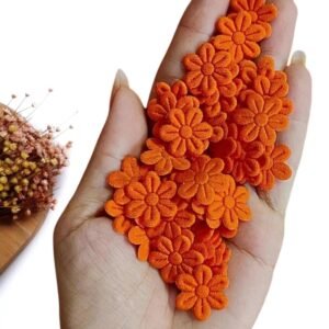 FLOR PRENSADA LARANJA C/ 50 UND