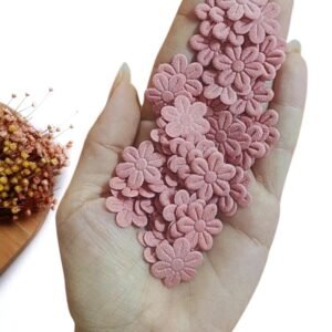 FLOR PRENSADA EM TECIDO 2CM ROSE C/ 50 UND