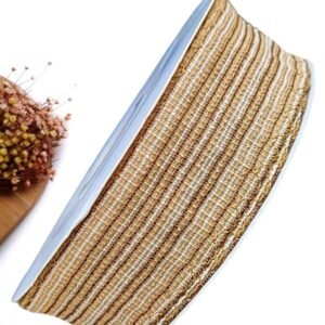 FITA IMPORTADA TWEED LISTRAS 38MM BEGE C/ BORDADO NAS BORDAS - METRO