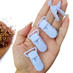 PRENDEDOR DE CHUPETA BRANCA 4CM C/ 2 UND