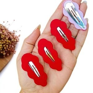 PRESILHA TIC TAC NUVEM 5,5CM VERMELHO C/ 2 UND