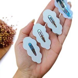 PRESILHA TIC TAC NUVEM 5,5CM BRANCO C/ 2 UND