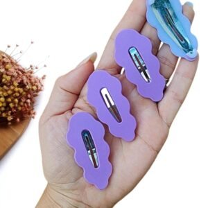 PRESILHA TIC TAC NUVEM 5,5CM LILAS C/ 2 UND