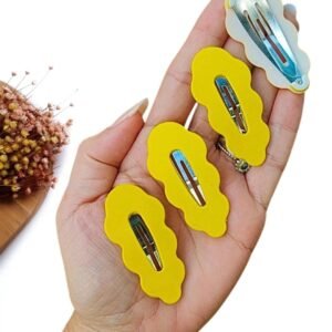 PRESILHA TIC TAC NUVEM 5,5CM AMARELO C/ 2 UND