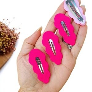 PRESILHA TIC TAC NUVEM 5,5CM PINK C/ 2 UND