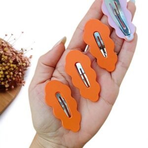 PRESILHA TIC TAC NUVEM 5,5CM LARANJA C/ 2 UND