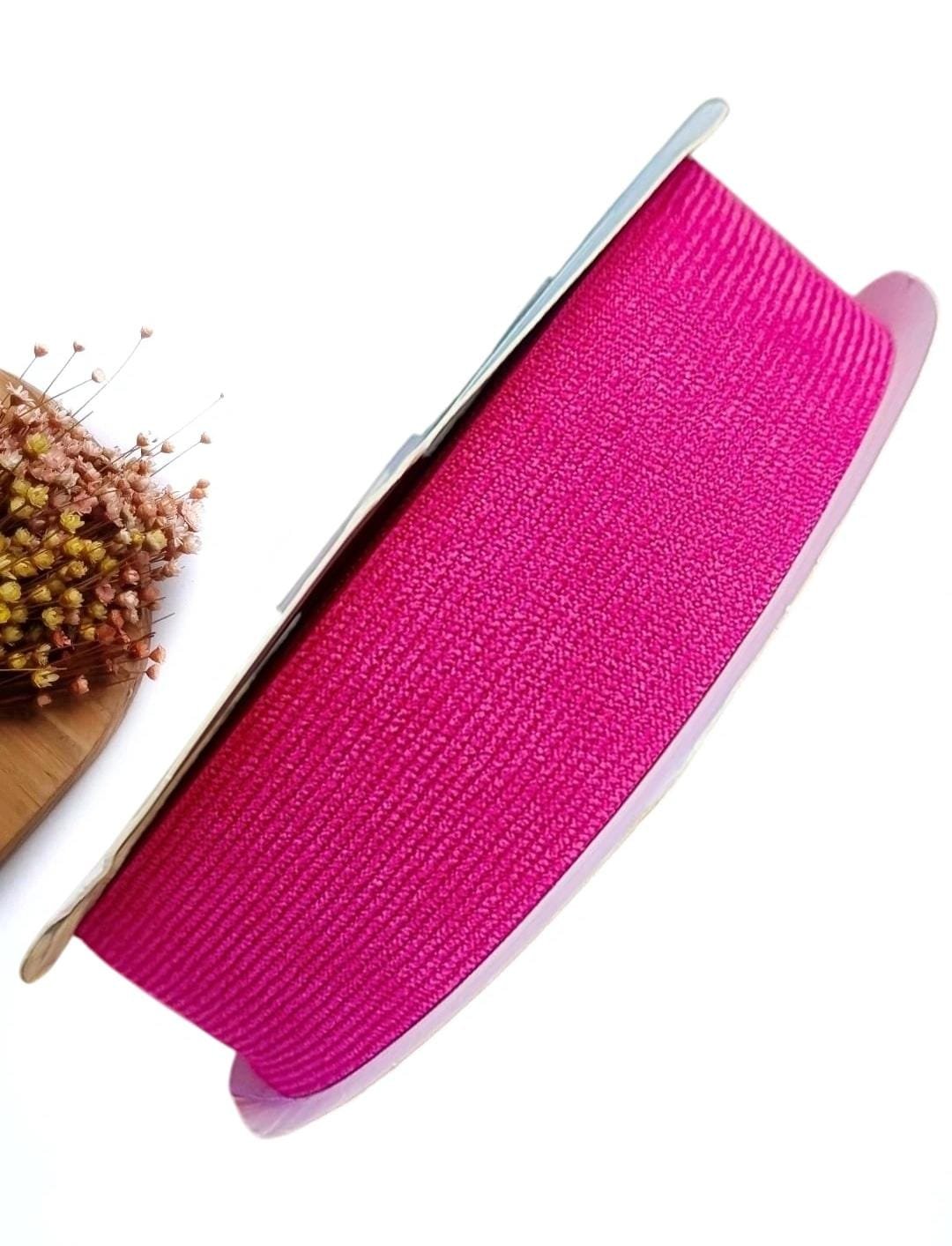 FITA IMPORTADA 38MM ROSA PINK COTELÊ COM CETIM - METRO
