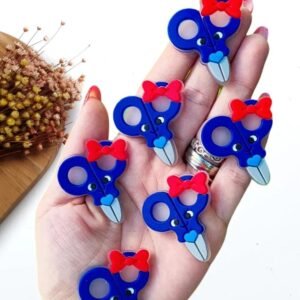 TESOURA EMBORRACHADA 3,5CM AZUL C/ 2 UND