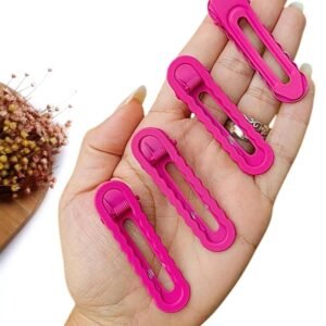 PRESILHA ONDULADA DE METAL 6CM PINK C/ 2 UND