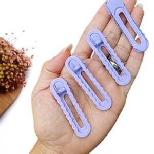 PRESILHA ONDULADA DE METAL 6CM LILAS C/ 2 UND