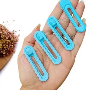 PRESILHA ONDULADA DE METAL 6CM AZUL BEBÊ C/ 2 UND