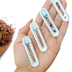 PRESILHA ONDULADA DE METAL 6CM BRANCA C/ 2 UND