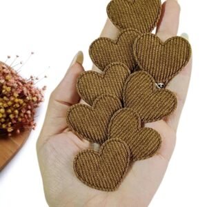 APLIQUE CORAÇÃO COTELÊ MARROM 3,5CM C/ 2 UND
